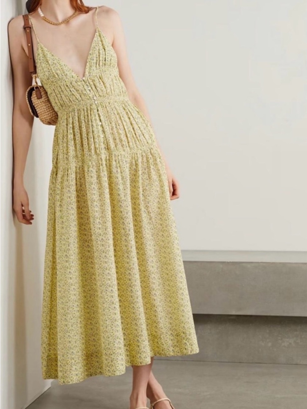 Doen Irina Dress in Yellow Floral